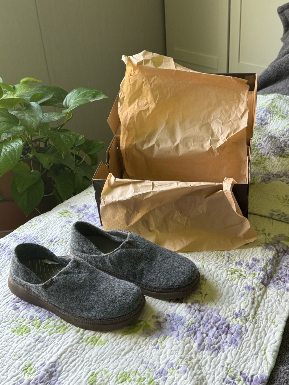 Chaco Gray Wool-Blend Slip-On Loafers